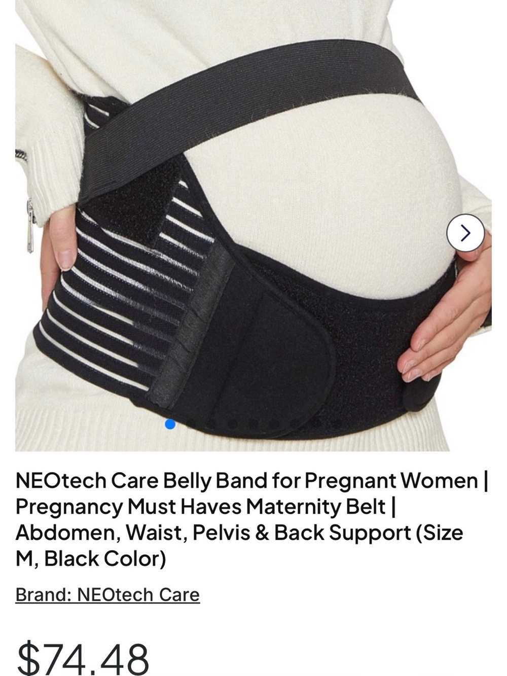 Source Unknown Black Maternity Support Belly Band